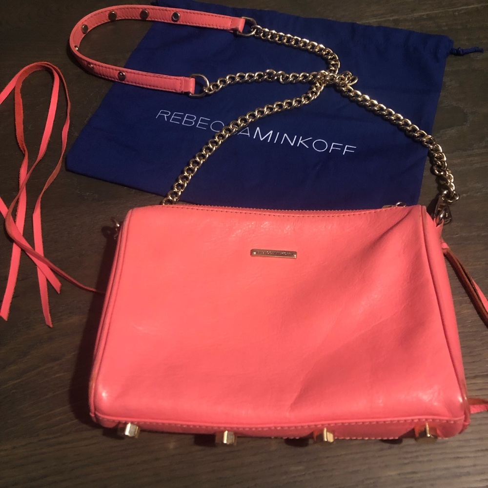 Rebecca Minkoff Pink 5 Zipper Crossbody Bag